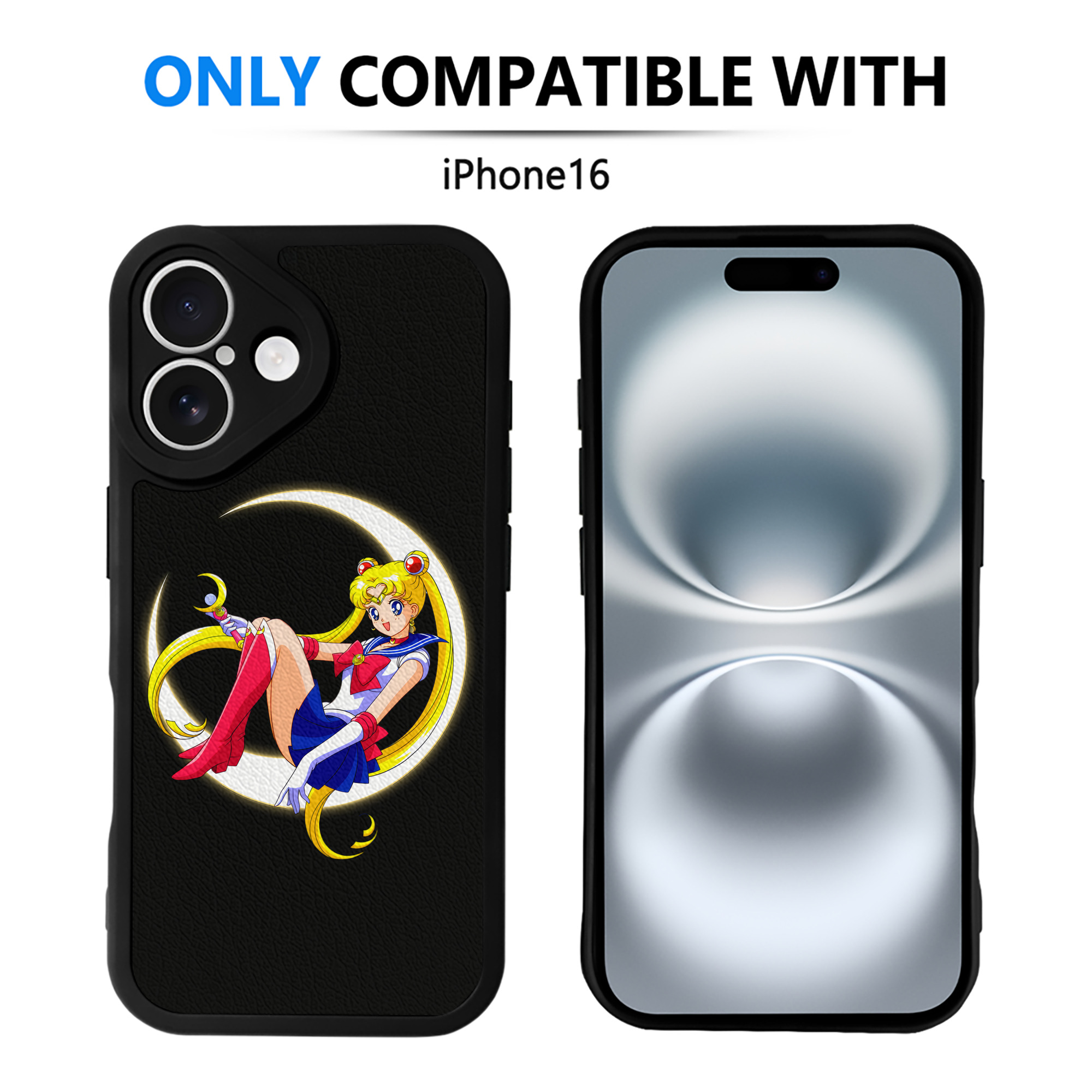 （画像用） 美少女戦士セーラームーン 月野 うさぎ つきの うさぎ Sailor Moon Tsukino Usagi 【iPhone 16シリーズ対応】シリコンスマホケース（レザー調） 材質：シリコン